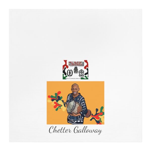 Chetter Galloway Black Storytellers Alliance Fall 2021 Festival Artwork With Logo And Adinkra Symbols Tea Towel