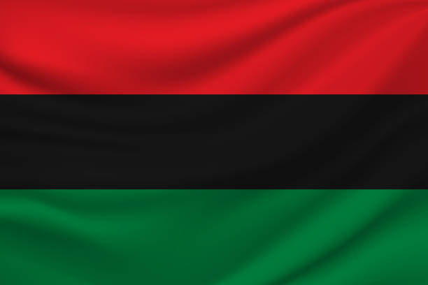 A Pan African Flag With Red Black and Green Stripes