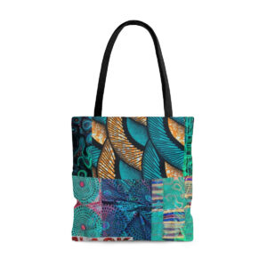 A Tote Bag in Multicolor With Feathers Pattern