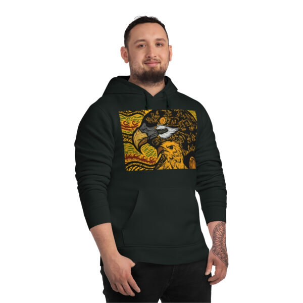 A Man in an Eagle Printed Hoodie With an Eagle