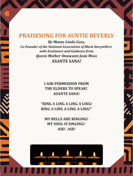 Praise Song Aunt Beverly Part One Sheet