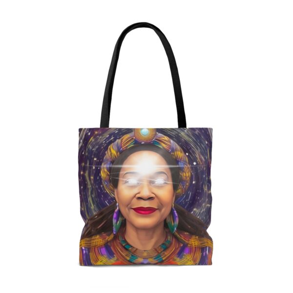 A Colorful Tote Bag With a Woman Face