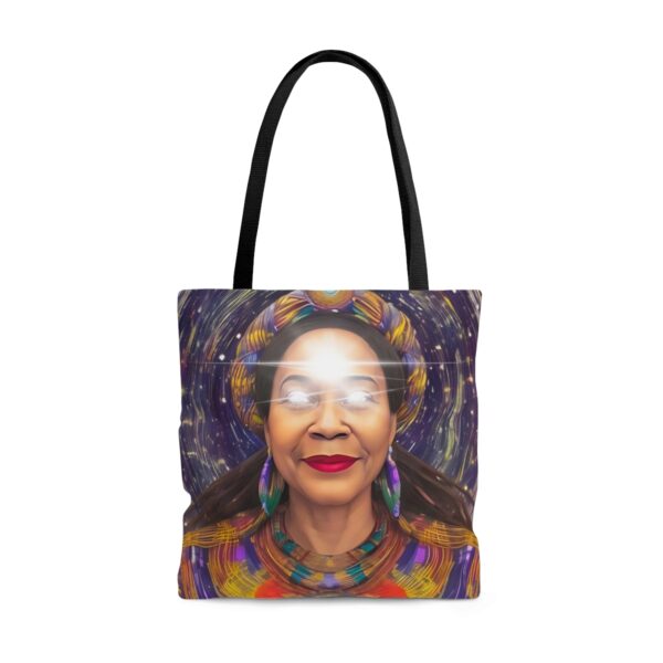 A Colorful Tote Bag With a Woman Face